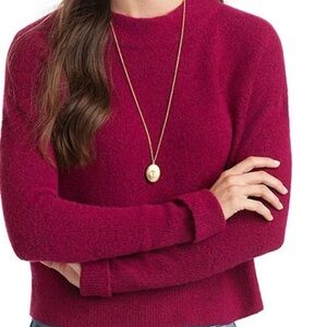 VINEYARD VINES Burgundy Mock Neck Wool Blend Sweater